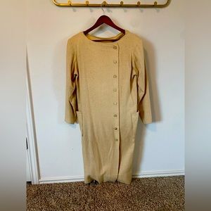 Burlap dress with pockets.